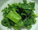 簡単に作れる‥「わさび菜の胡麻和え」作り方6写真