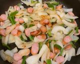 もちもちうどんナポリタン【冷凍うどん】作り方3写真