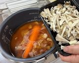 まるごと人参ときのこの炊き込みご飯作り方4写真