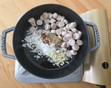 ソーセージとほうれん草のクリームパスタ作り方3写真