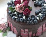カシスとチョコの4段ネイキッドケーキ作り方57写真