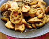 蓮根と鶏胸肉のピリ辛煮♡作り方3写真