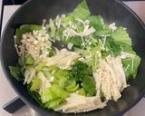 簡単！時短！青梗菜とキノコの蒸し焼き作り方6写真