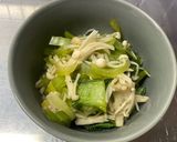 簡単！時短！青梗菜とキノコの蒸し焼き作り方7写真