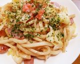 ウインナーとキャベツのマヨ醤油焼きうどん作り方5写真