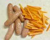 新玉ねぎとソーセージの梅肉煮作り方2写真