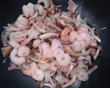 エビときのこの豆乳クリームパスタ作り方2写真