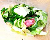 適当！豚肉の緑茶マヨ焼き～春キャベツ添え作り方3写真