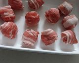 うずら卵の豚バラ巻き★子供ごはん作り方1写真