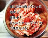 豚肉とれんこん・小松菜の和風炒め作り方1写真