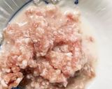 レンジ味噌カレー豆乳味ひき肉のせドーム蒸作り方1写真