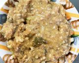 レンジ味噌カレー豆乳味ひき肉のせドーム蒸作り方14写真