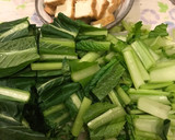 10分で！小松菜と厚揚げの海苔風味炒め作り方1写真