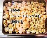 春キャベツとシーフードの豆乳チーズ煮こみ作り方2写真