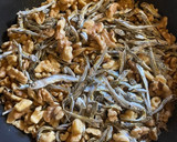 水飴なしの田作り風くるみ小魚酢ゴマ炒め作り方3写真