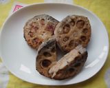 少しのハンバーグたねdeれんこんサンド焼作り方2写真