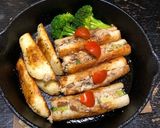 スキレットでサバ缶ちくわ作り方8写真