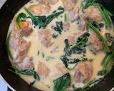 鶏肉とほうれん草のチーズクリームパスタ作り方5写真