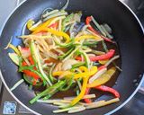 鶏の唐揚げでカラフル酢鶏作り方8写真