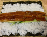 穴子（鰻）と胡瓜と卵焼きde海苔巻き♡作り方7写真
