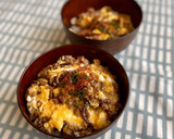 椎茸の旨味で☆鶏ひき肉の卵とじ丼作り方10写真