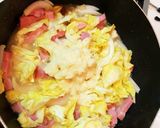 キャベツとベーコンのクリームパスタ作り方5写真