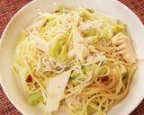 春キャベツと筍としらすのペペロンチーノ。作り方5写真
