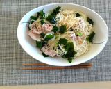 超簡単！豚肉とわかめの冷たいそうめん♪作り方5写真