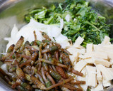 つくしと野草、高野豆腐のかき揚げ作り方2写真