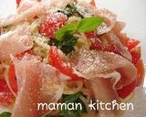トマト♡生ハム♡バジルの冷製パスタ作り方5写真