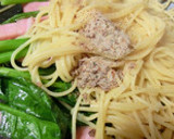 ほうれん草とベーコンのあごだし和風パスタ作り方4写真