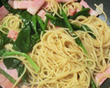 ほうれん草とベーコンのあごだし和風パスタ作り方5写真