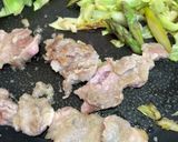 春キャベツ、アスパラと豚肉のガリバタ炒め作り方4写真