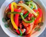 鶏の唐揚げでカラフル酢鶏作り方11写真