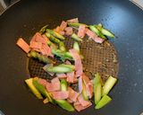 アスパラとベーコンのトマトパスタ作り方3写真