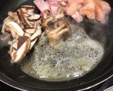 ベーコン、エビ、野菜の味噌クリームパスタ作り方2写真