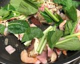ベーコン、エビ、野菜の味噌クリームパスタ作り方3写真