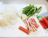 フライパンで和カルボナーラパスタランチ作り方1写真