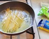 フライパンで和カルボナーラパスタランチ作り方2写真