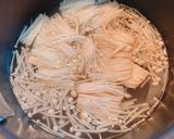 簡単！小松菜（水菜）とえのきの中華スープ作り方3写真