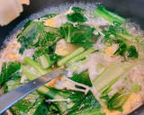 簡単！小松菜（水菜）とえのきの中華スープ作り方6写真