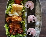 魚肉ソーセージでぞうさんのお弁当作り方4写真
