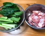 簡単　江戸菜と鶏肉のクリーム煮作り方1写真