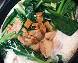 簡単　江戸菜と鶏肉のクリーム煮作り方4写真