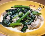 簡単　江戸菜と鶏肉のクリーム煮作り方5写真
