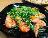 赤エビの豆苗炒め物作り方10写真