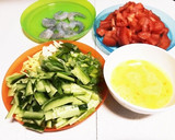 スープうま！きゅうりとえびトマト卵炒め作り方3写真