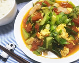スープうま！きゅうりとえびトマト卵炒め作り方11写真