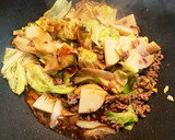筍と春キャベツと挽肉のオイスター炒め作り方4写真