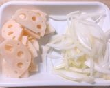 バター香るレンコンの和風醤油パスタ作り方2写真